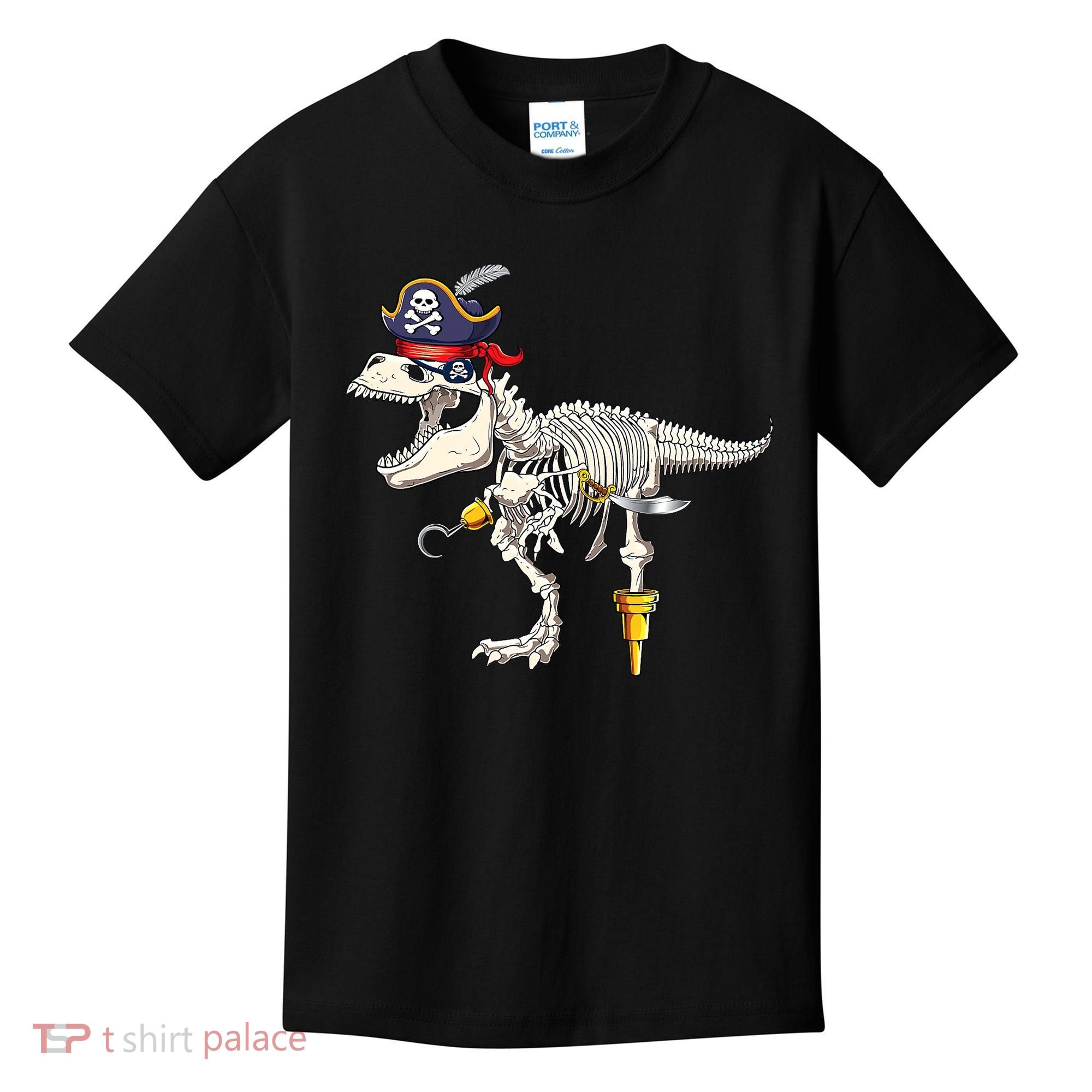 Halloween Skeleton TRex Dinosaur Pirate Trick Or Treat Kids T-Shirt