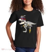 Halloween Skeleton TRex Dinosaur Pirate Trick Or Treat Kids T-Shirt thumb 2