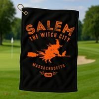 Halloween Salem The Witch City Golf Towel thumb 1
