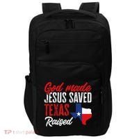 Home State Texas Pride God Made Jesus Saved Texas Raised Impact Tech Backpack thumb 0