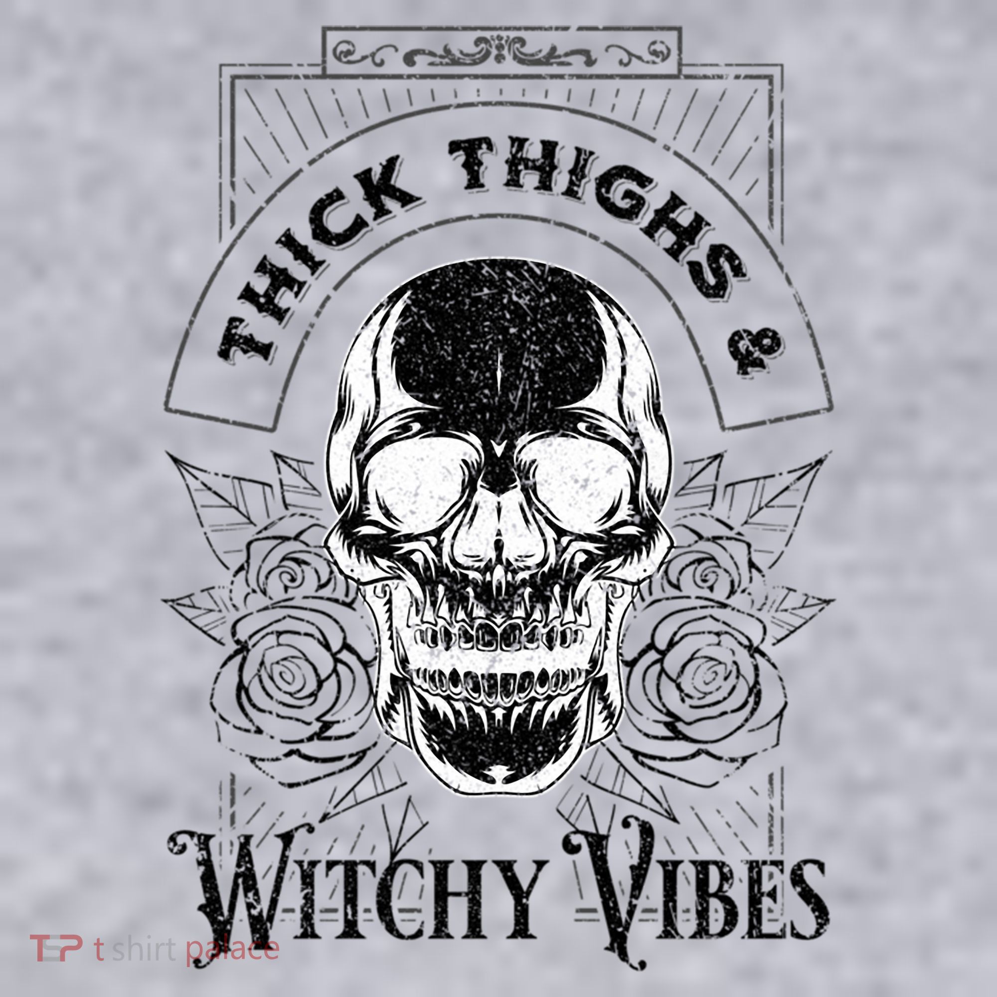 Halloween Skull Tarot Card Thick Thighs And Witchy Vibes Gift Women's Sweatshirt