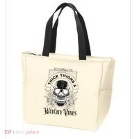 Halloween Skull Tarot Card Thick Thighs And Witchy Vibes Gift Tote Bag thumb 3