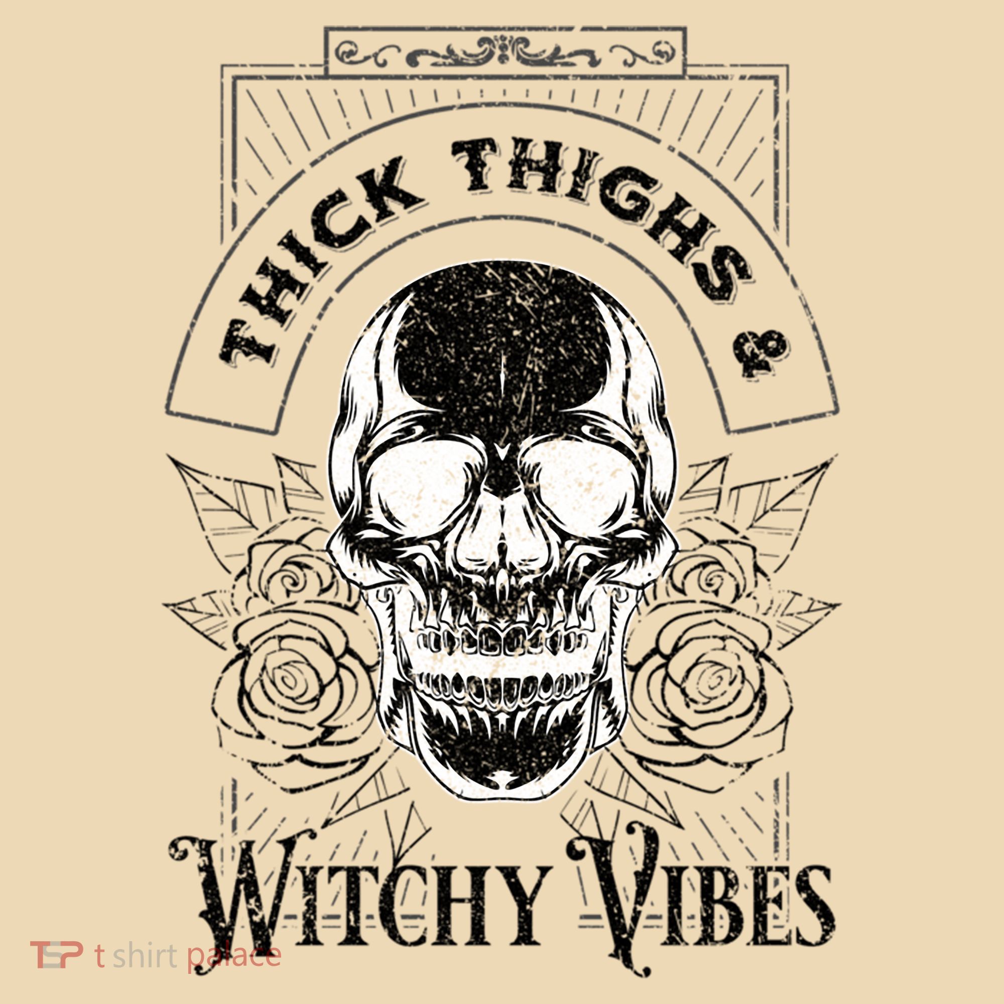 Halloween Skull Tarot Card Thick Thighs And Witchy Vibes Gift Tote Bag