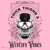 Halloween Skull Tarot Card Thick Thighs And Witchy Vibes Gift Coaster thumb 2