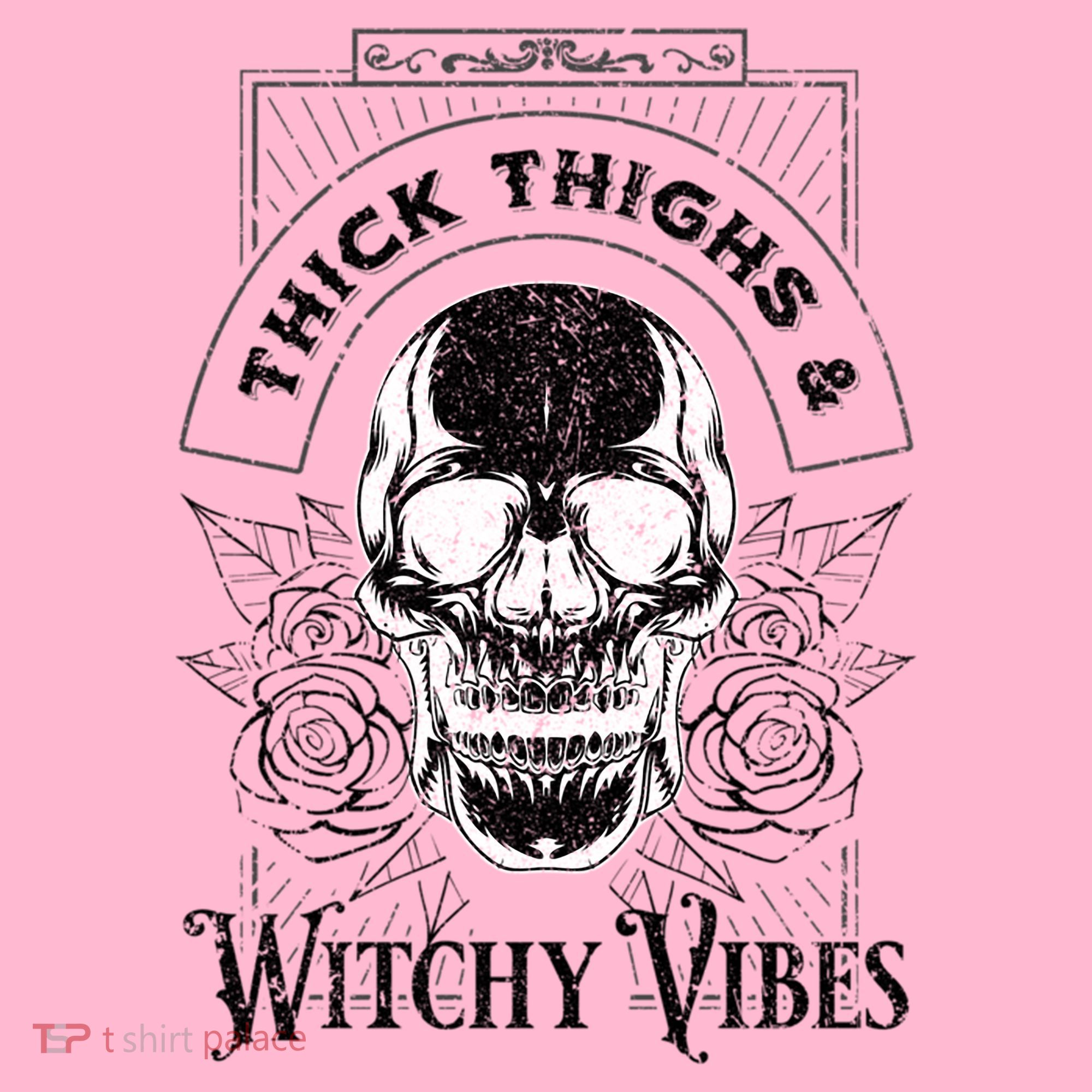 Halloween Skull Tarot Card Thick Thighs And Witchy Vibes Gift Coaster