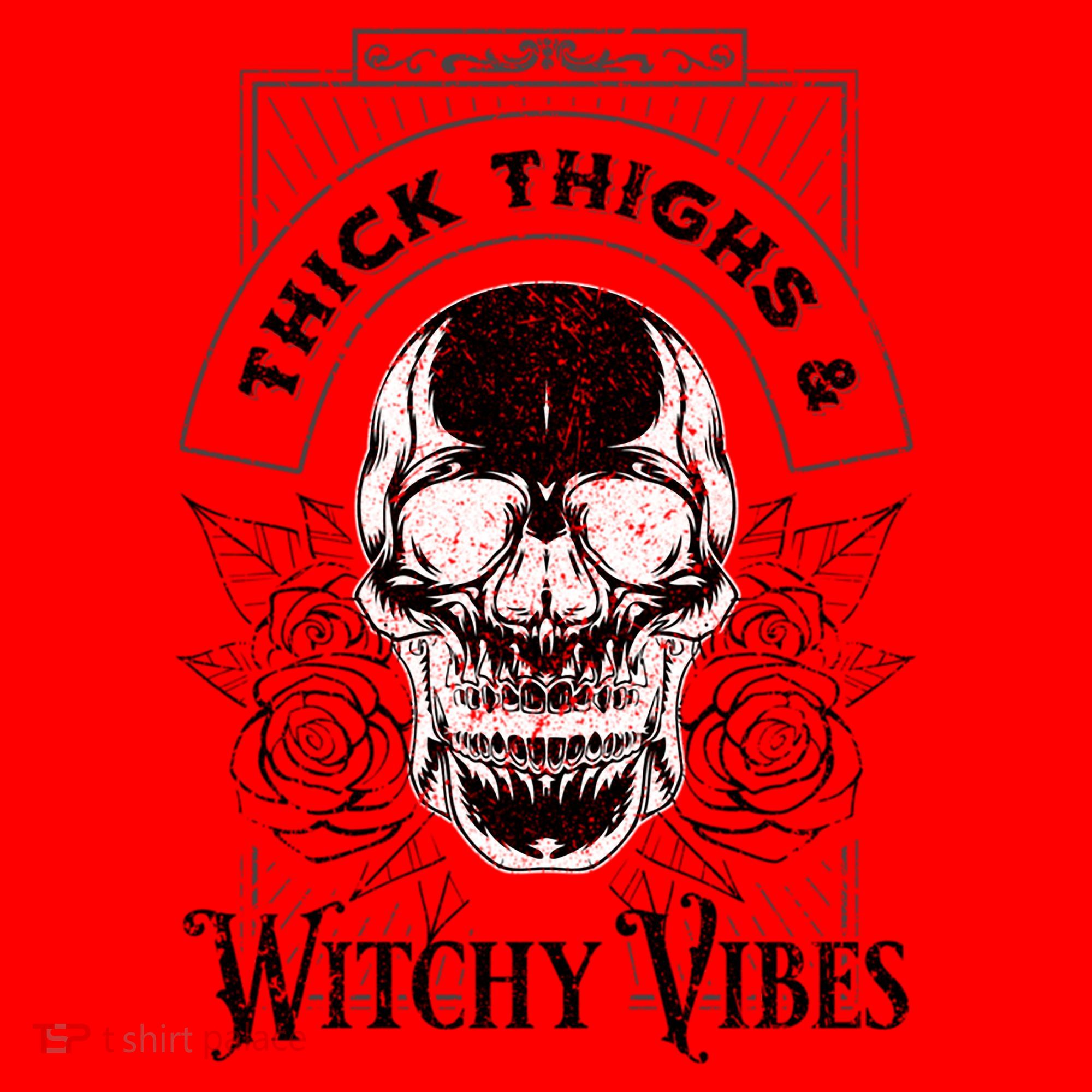 Halloween Skull Tarot Card Thick Thighs And Witchy Vibes Gift Santa Hat