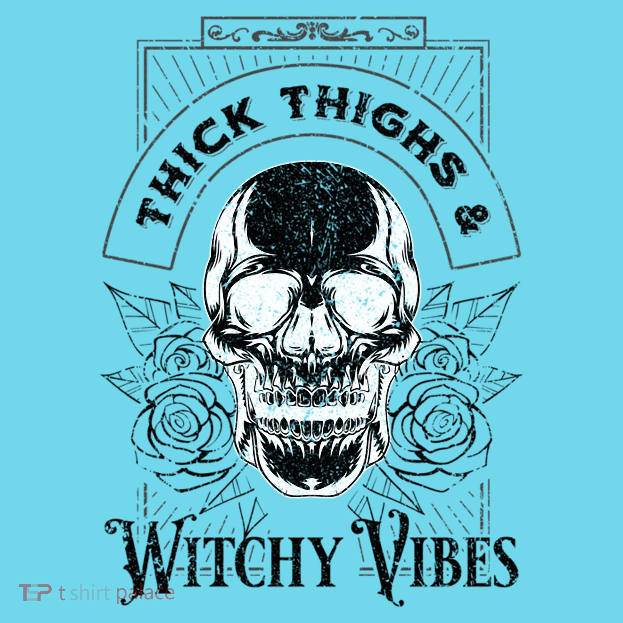 Halloween Skull Tarot Card Thick Thighs And Witchy Vibes Gift Long Sleeve Shirt