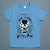 Halloween Skull Tarot Card Thick Thighs And Witchy Vibes Gift T-Shirt thumb 4