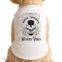 Halloween Skull Tarot Card Thick Thighs And Witchy Vibes Gift Doggie Tank thumb 0