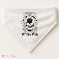 Halloween Skull Tarot Card Thick Thighs And Witchy Vibes Gift USA-Made Doggie Bandana thumb 0
