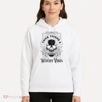 Halloween Skull Tarot Card Thick Thighs And Witchy Vibes Gift Hoodie thumb 5