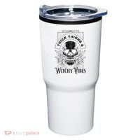 Halloween Skull Tarot Card Thick Thighs And Witchy Vibes Gift Tumbler thumb 0