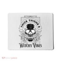 Halloween Skull Tarot Card Thick Thighs And Witchy Vibes Gift Mousepad thumb 0
