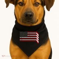 Hockey Stick USA American Flag USA-Made Doggie Bandana thumb 1