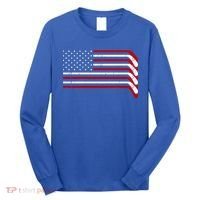 Hockey Stick USA American Flag Long Sleeve Shirt thumb 0