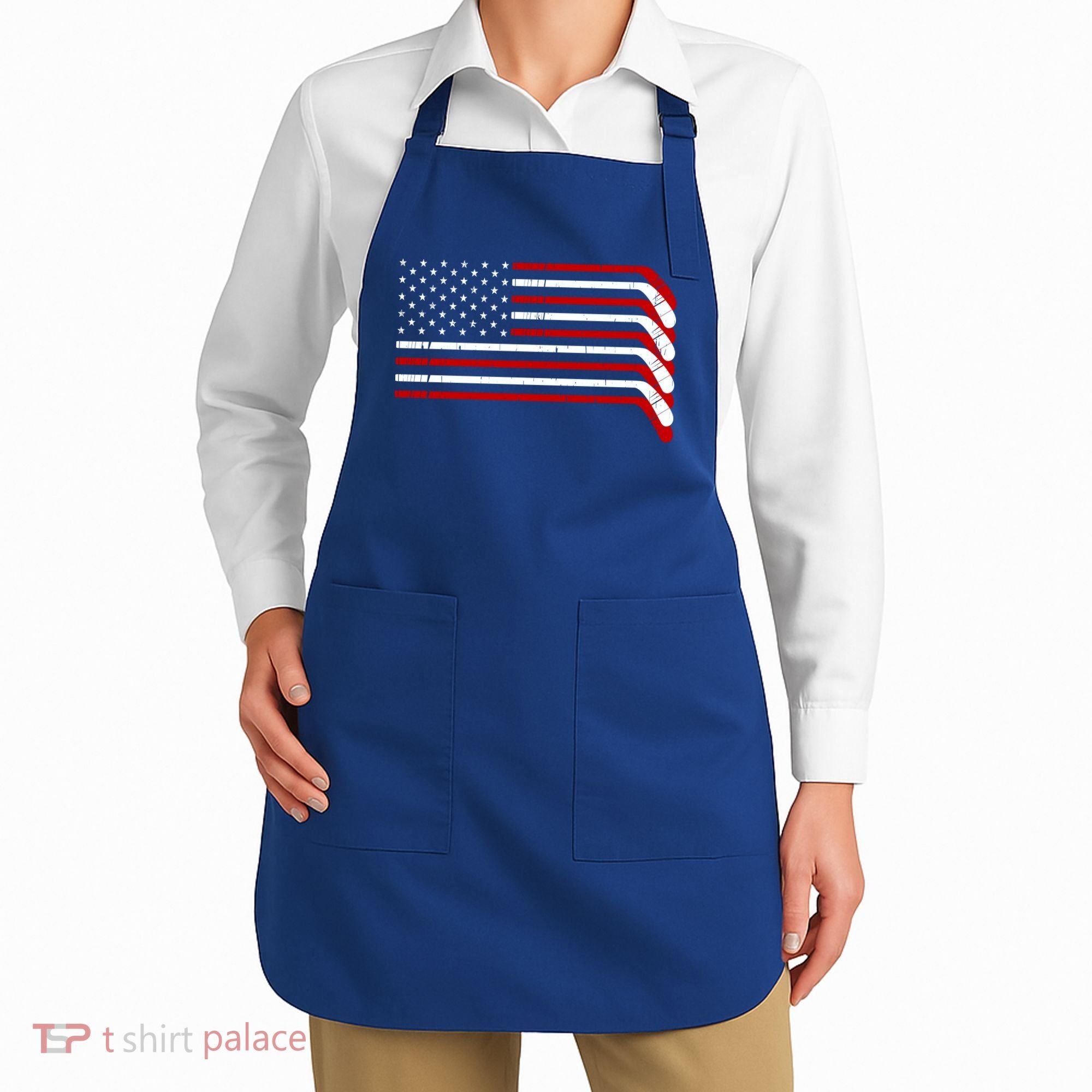 Hockey Stick USA American Flag Apron