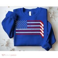 Hockey Stick USA American Flag Sweatshirt thumb 2