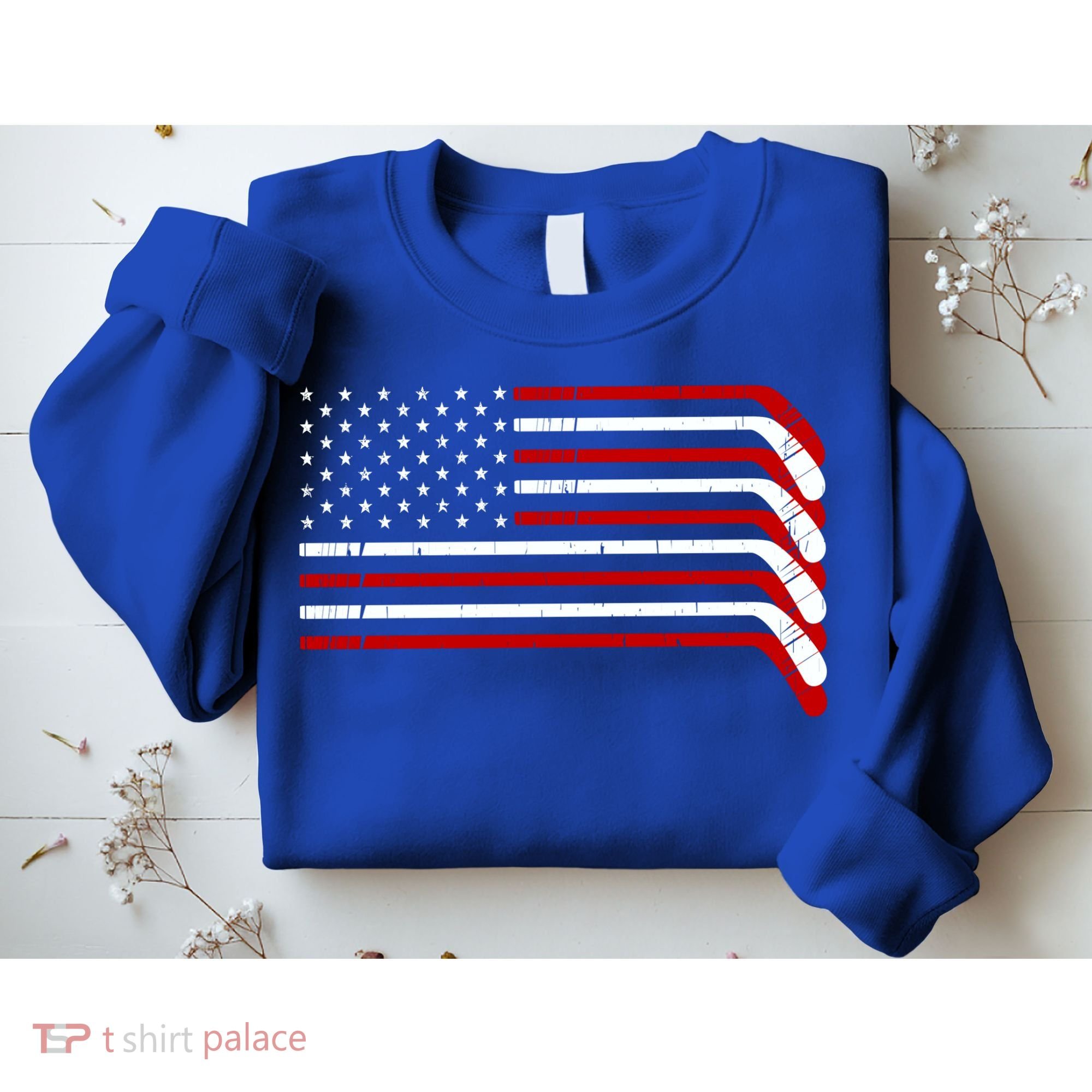 Hockey Stick USA American Flag Sweatshirt