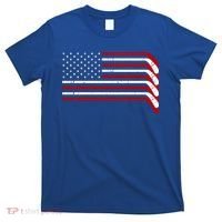 Hockey Stick USA American Flag T-Shirt thumb 0
