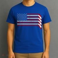 Hockey Stick USA American Flag T-Shirt thumb 3