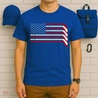 Hockey Stick USA American Flag T-Shirt thumb 6