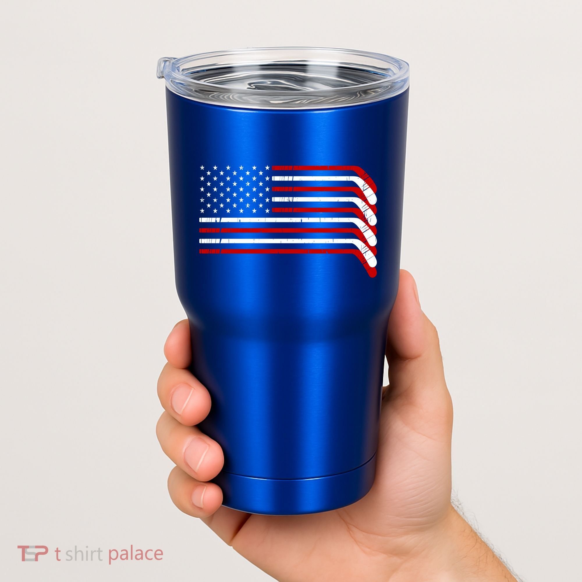 Hockey Stick USA American Flag Tumbler