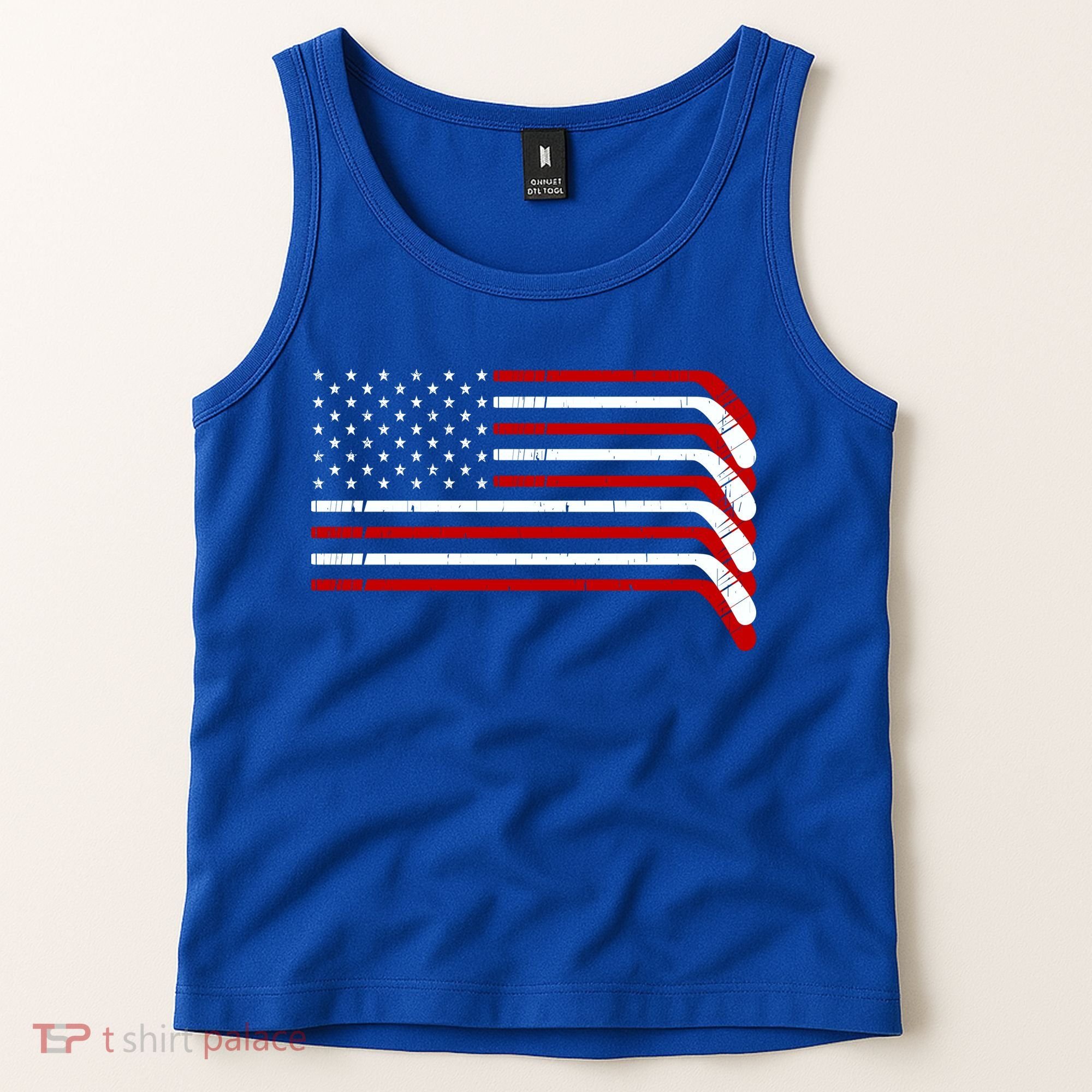 Hockey Stick USA American Flag Tank Top