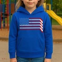 Hockey Stick USA American Flag Kids Hoodie thumb 3