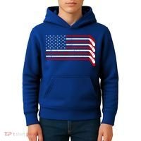 Hockey Stick USA American Flag Kids Hoodie thumb 4