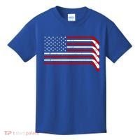 Hockey Stick USA American Flag Kids T-Shirt thumb 0