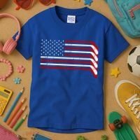Hockey Stick USA American Flag Kids T-Shirt thumb 3
