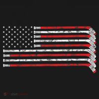 Hockey Stick USA Flag Faded Hockey Player Tshirt Women's Hoodie thumb 2