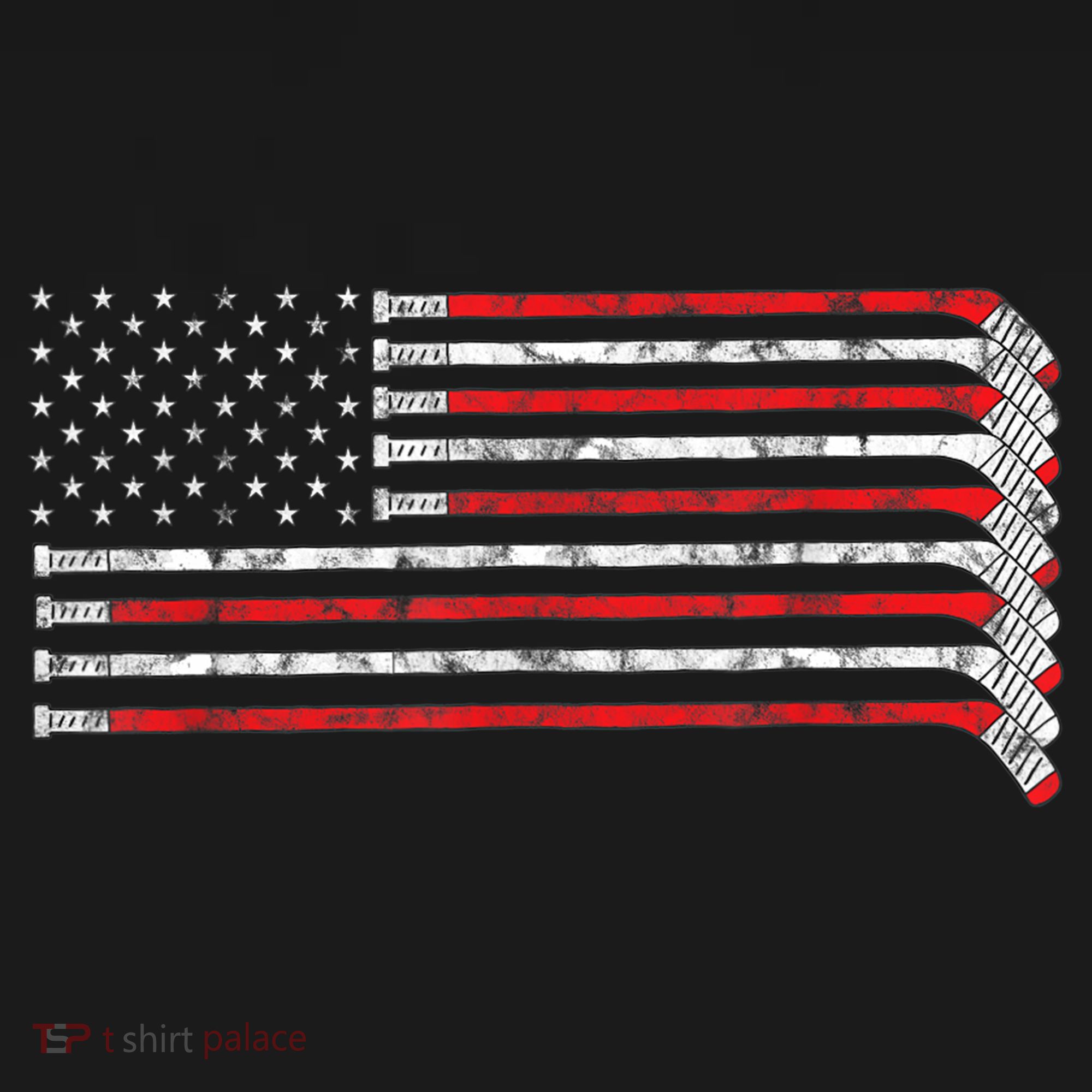 Hockey Stick USA Flag Faded Hockey Player Tshirt Women's Tank Top