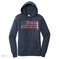 Hockey Stick USA Flag Faded Hockey Player Women's Hoodie thumb 0