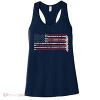 Hockey Stick USA Flag Faded Hockey Player Women's Tank Top thumb 0