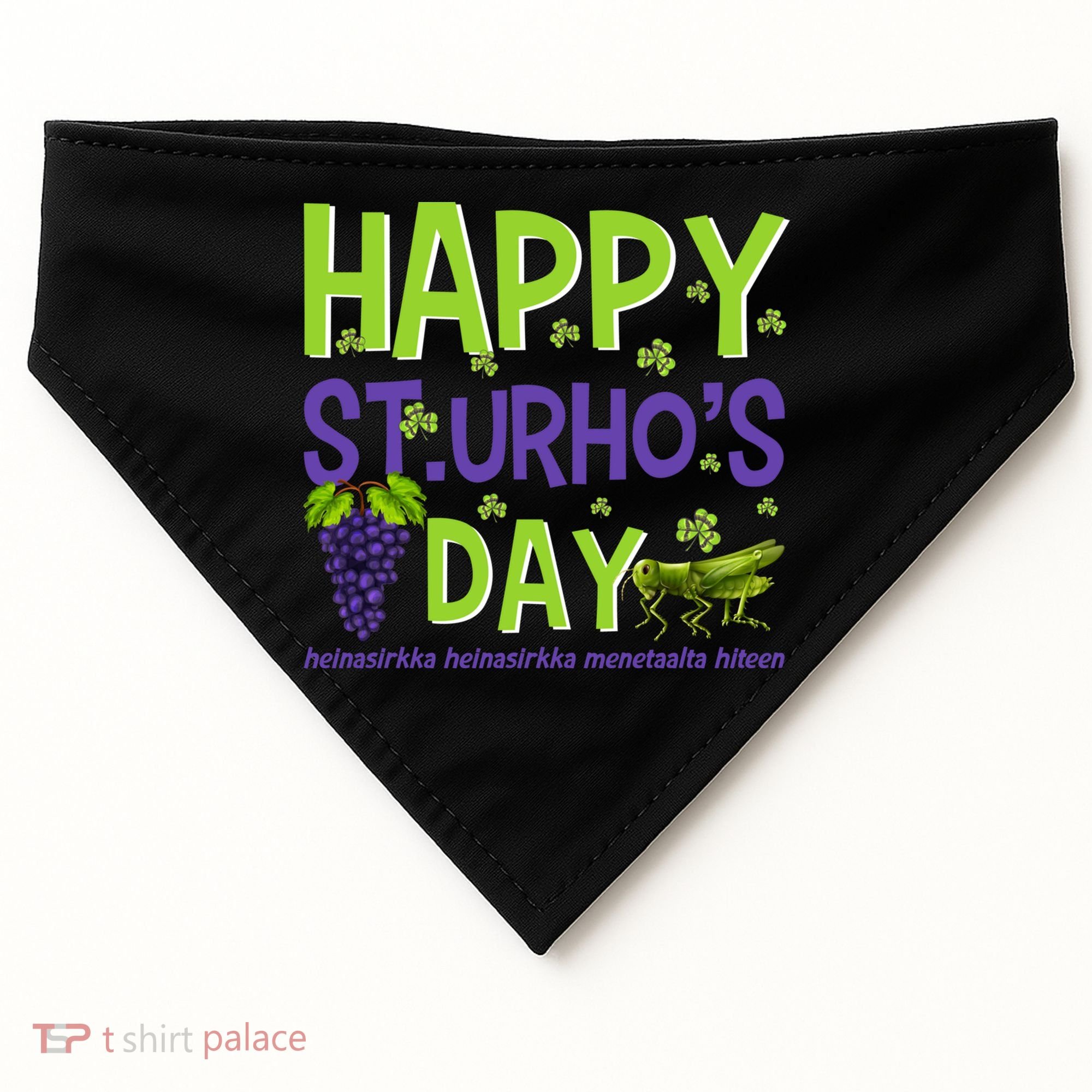 Happy St Urho's Day Funny Cool Gift USA-Made Doggie Bandana