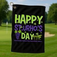 Happy St Urho's Day Funny Cool Gift Golf Towel thumb 1