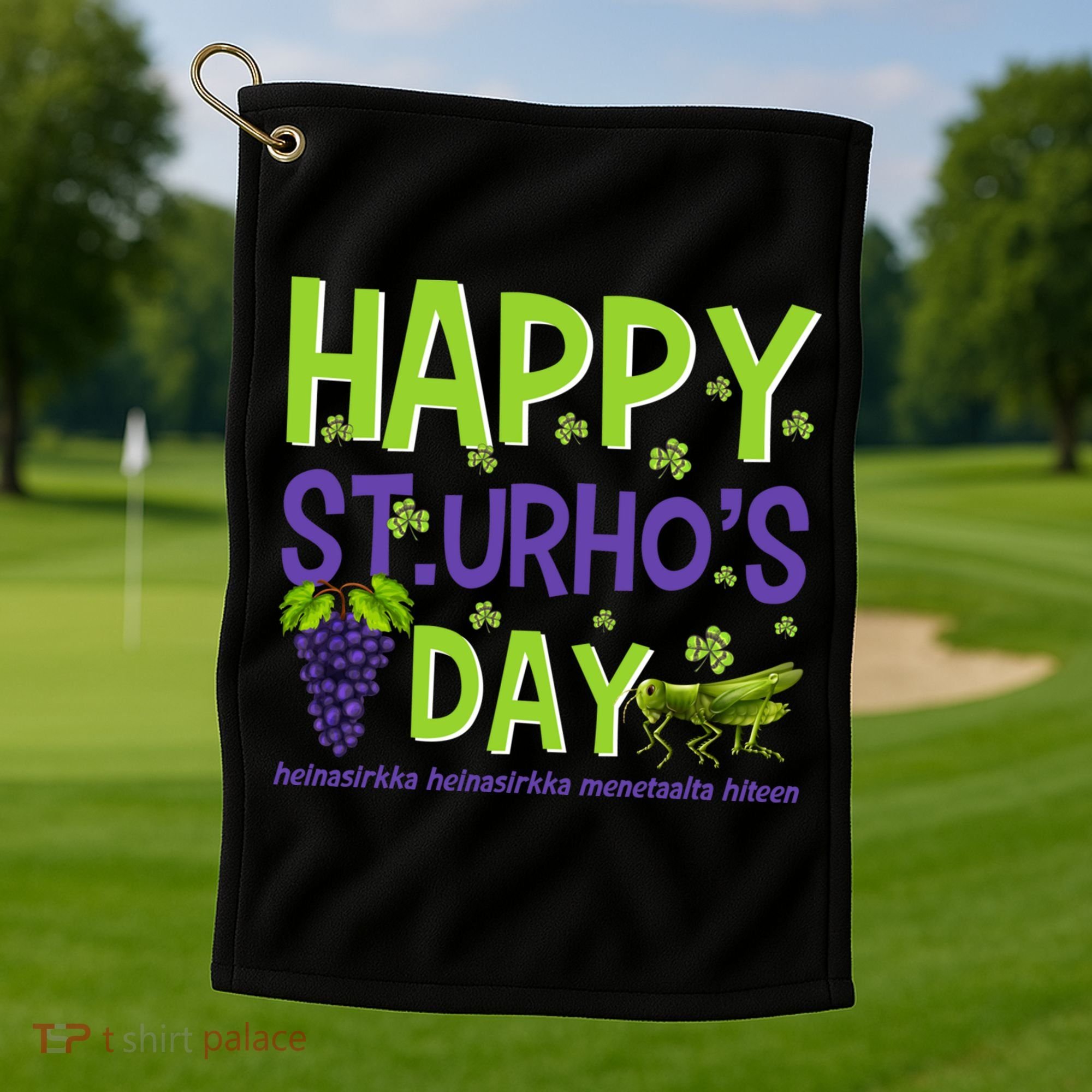Happy St Urho's Day Funny Cool Gift Golf Towel