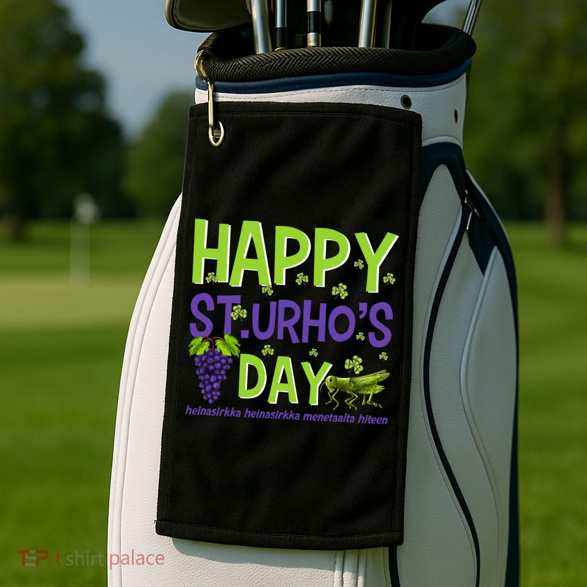 Happy St Urho's Day Funny Cool Gift Golf Towel
