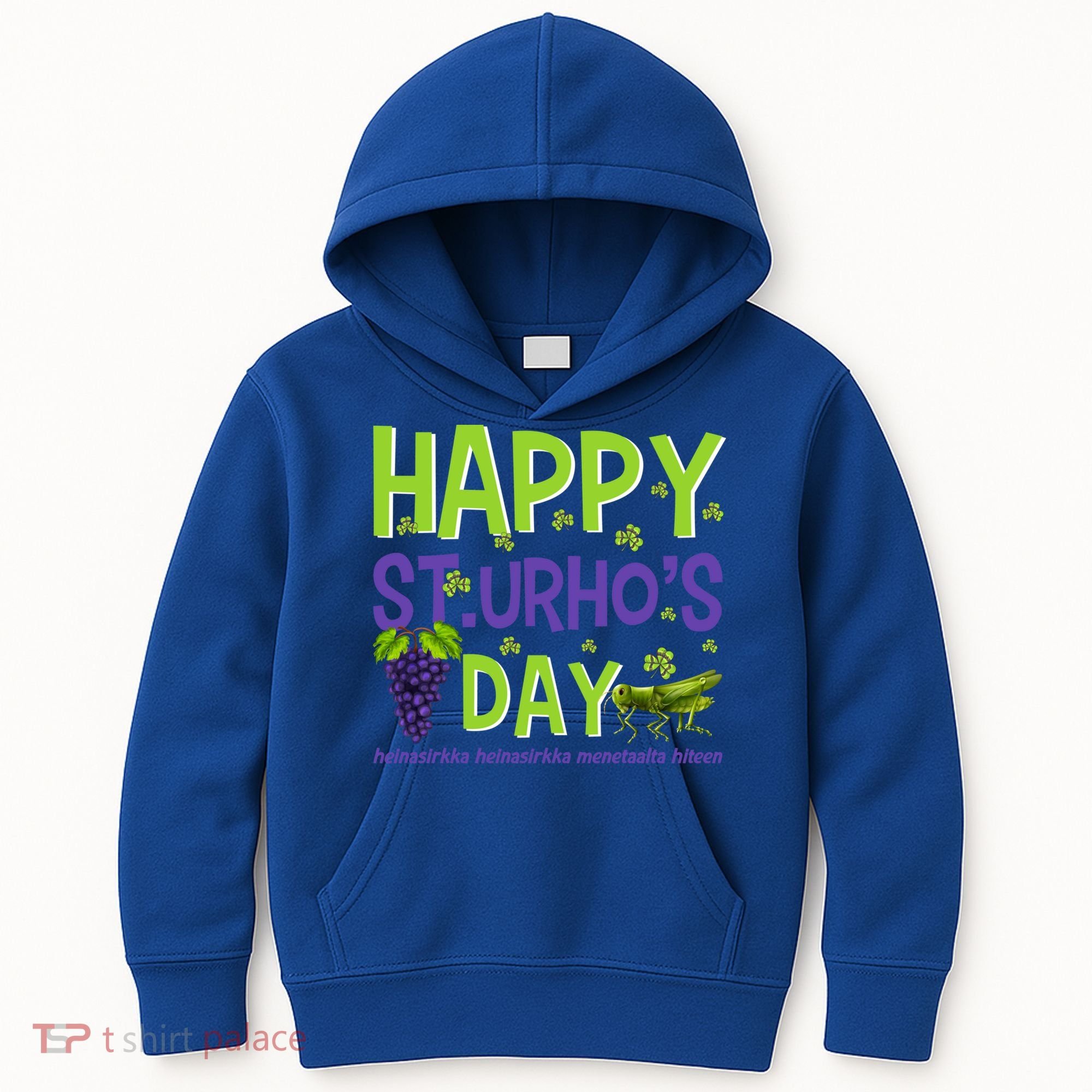 Happy St Urho's Day Funny Cool Gift Kids Hoodie