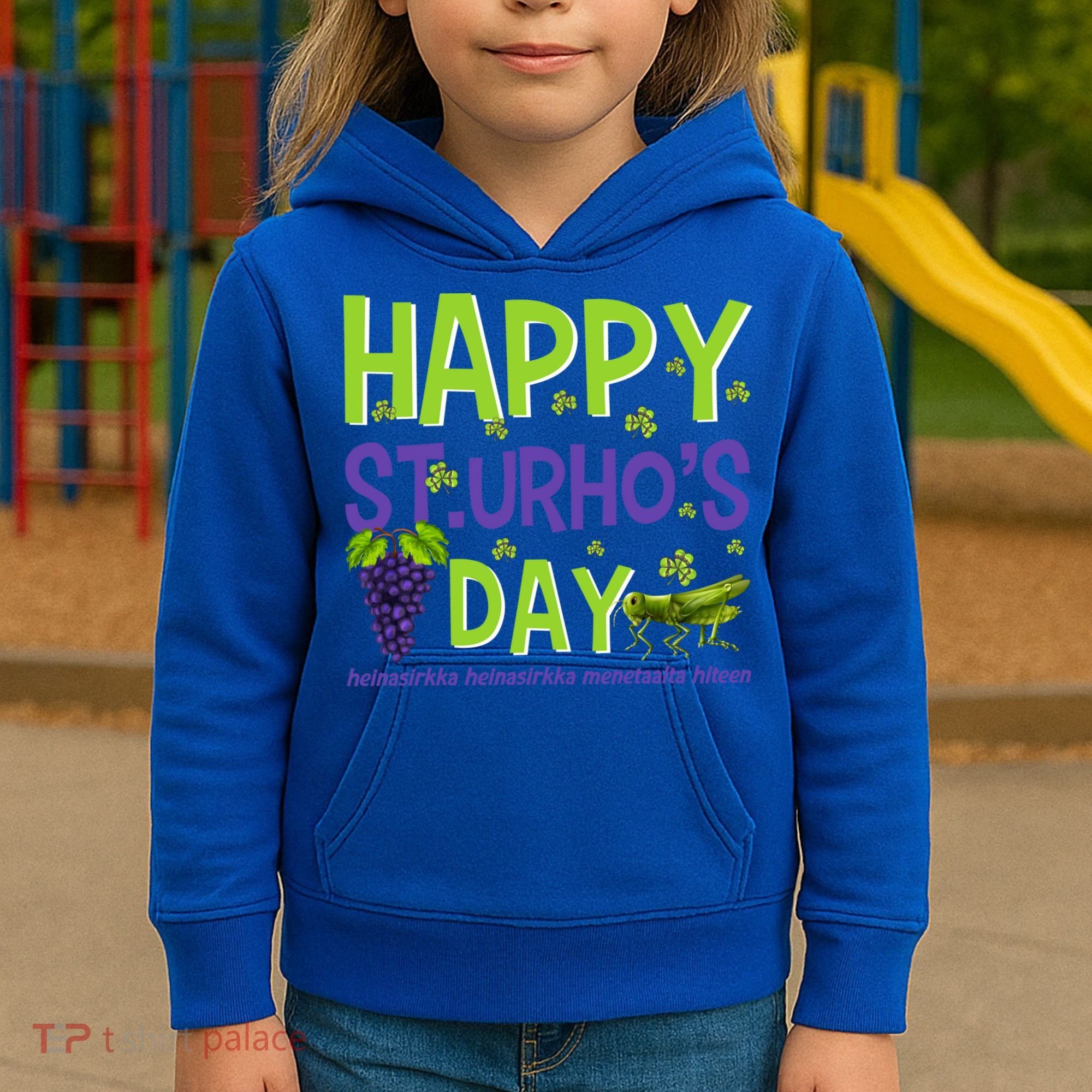 Happy St Urho's Day Funny Cool Gift Kids Hoodie