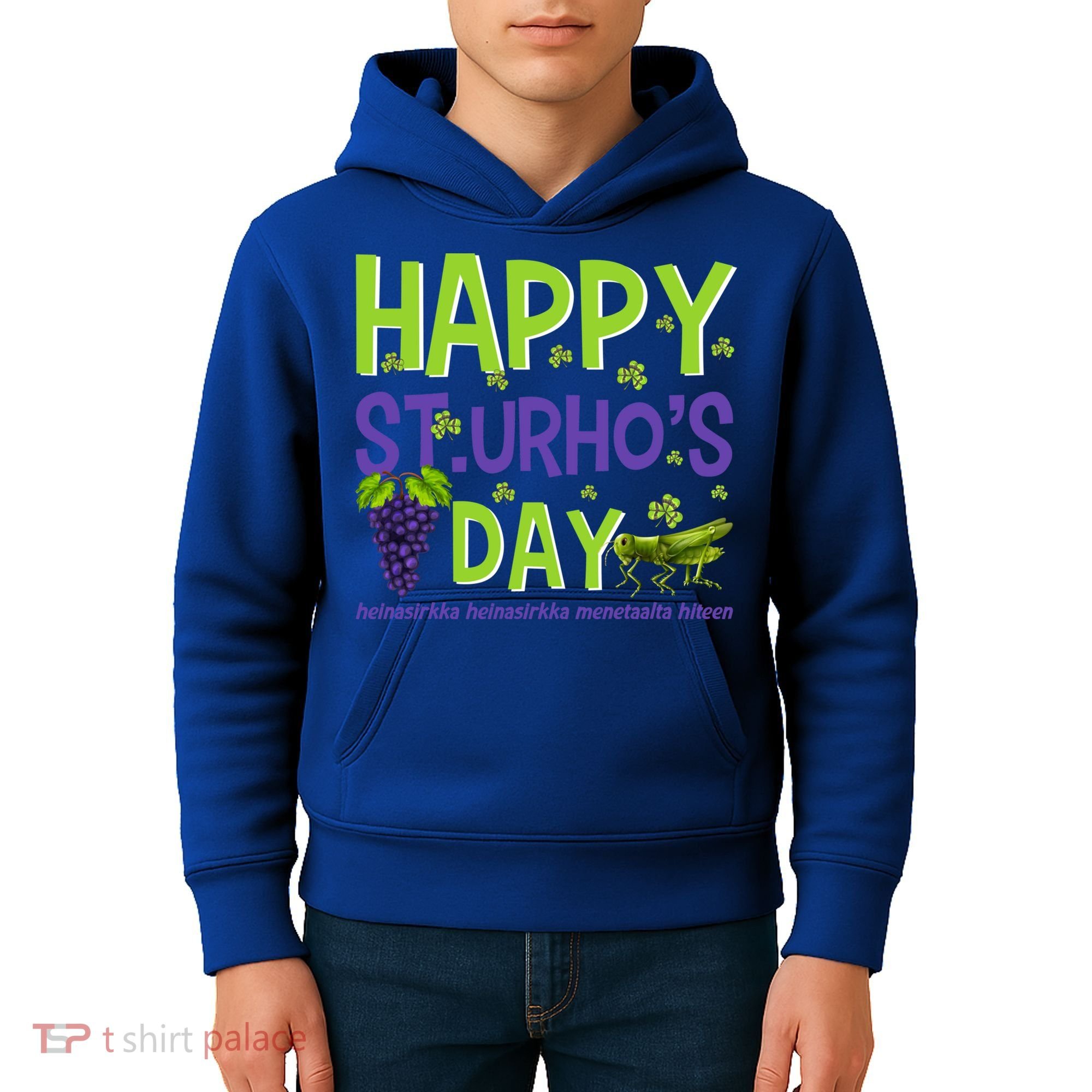 Happy St Urho's Day Funny Cool Gift Kids Hoodie