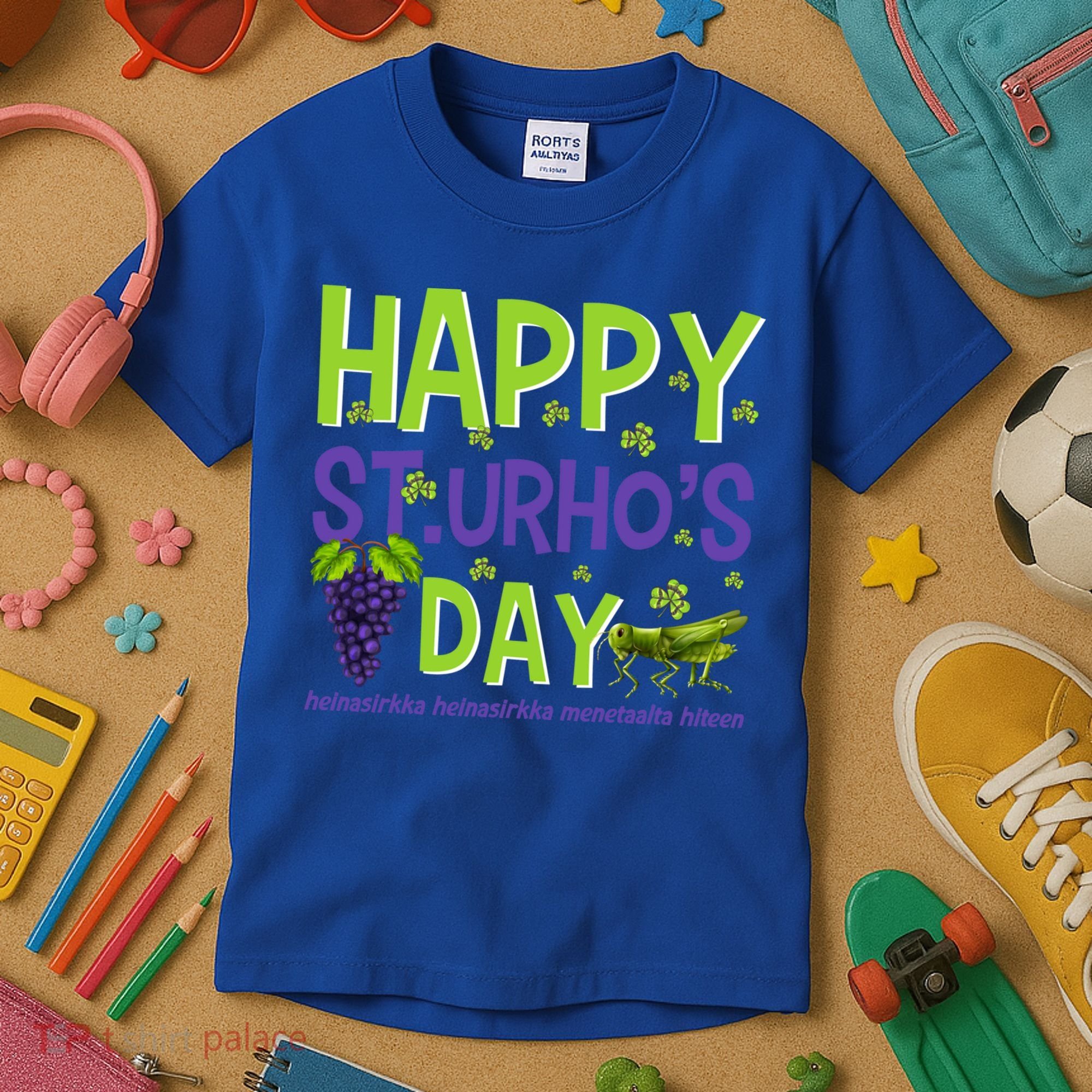 Happy St Urho's Day Funny Cool Gift Kids T-Shirt