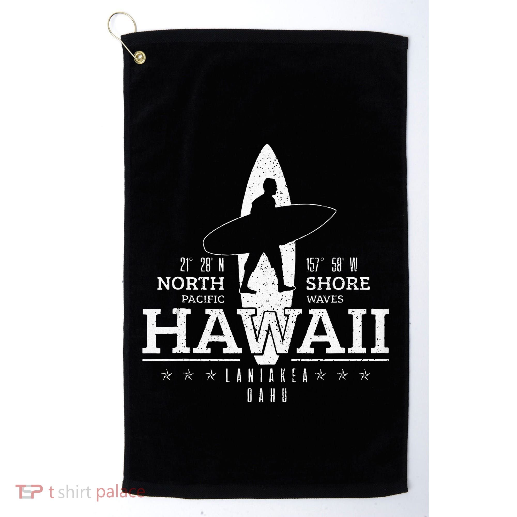 Hawaii Surfing Uaho Beach North Shore Surf Surfer Gift Golf Towel