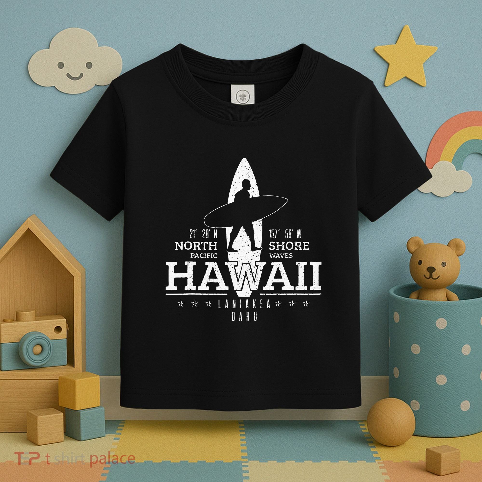 Hawaii Surfing Uaho Beach North Shore Surf Surfer Gift Toddler T-Shirt