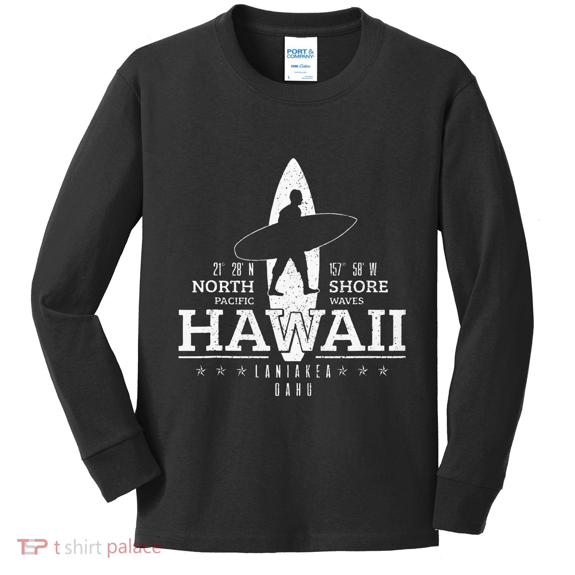 Hawaii Surfing Uaho Beach North Shore Surf Surfer Gift Kids Long Sleeve Shirt