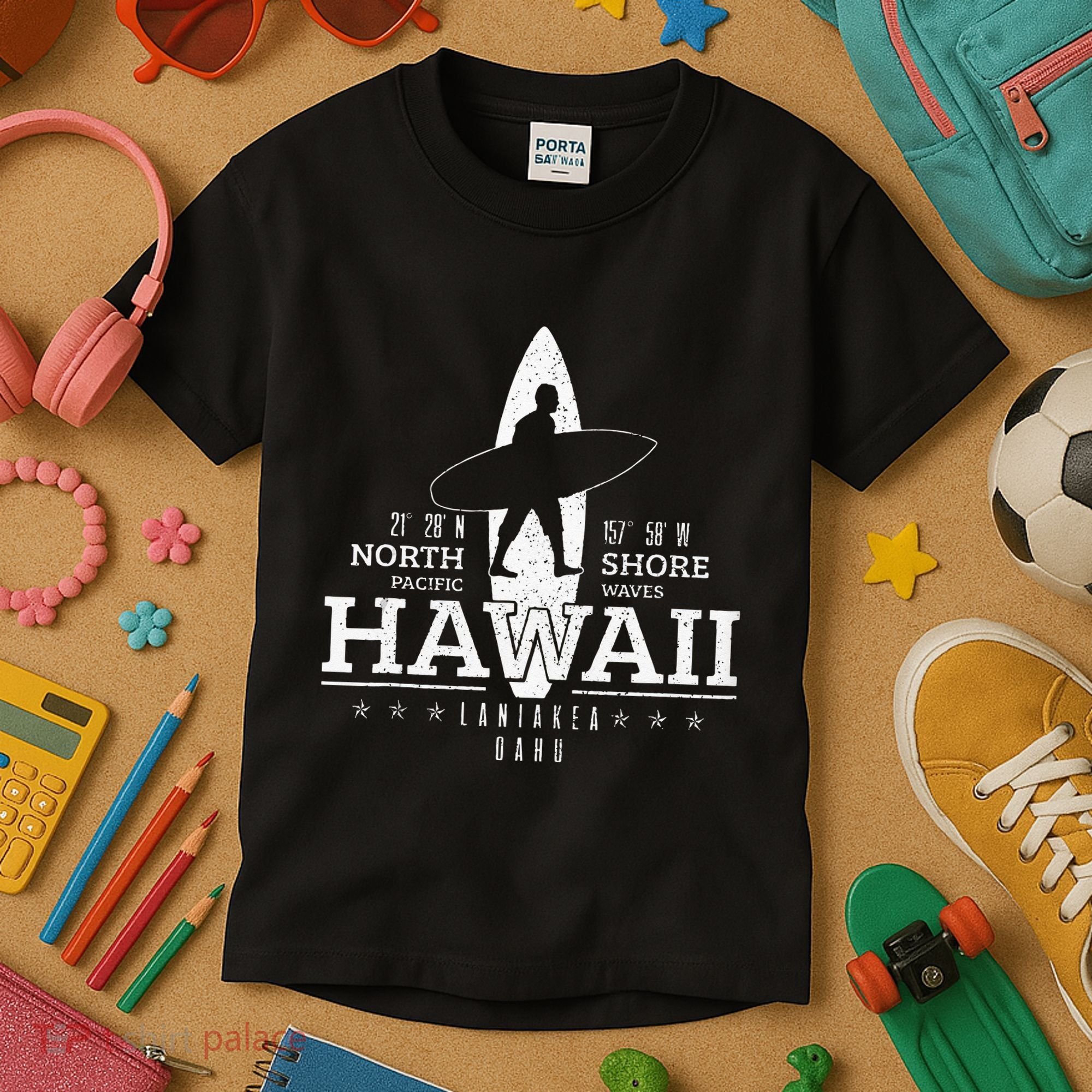Hawaii Surfing Uaho Beach North Shore Surf Surfer Gift Kids T-Shirt