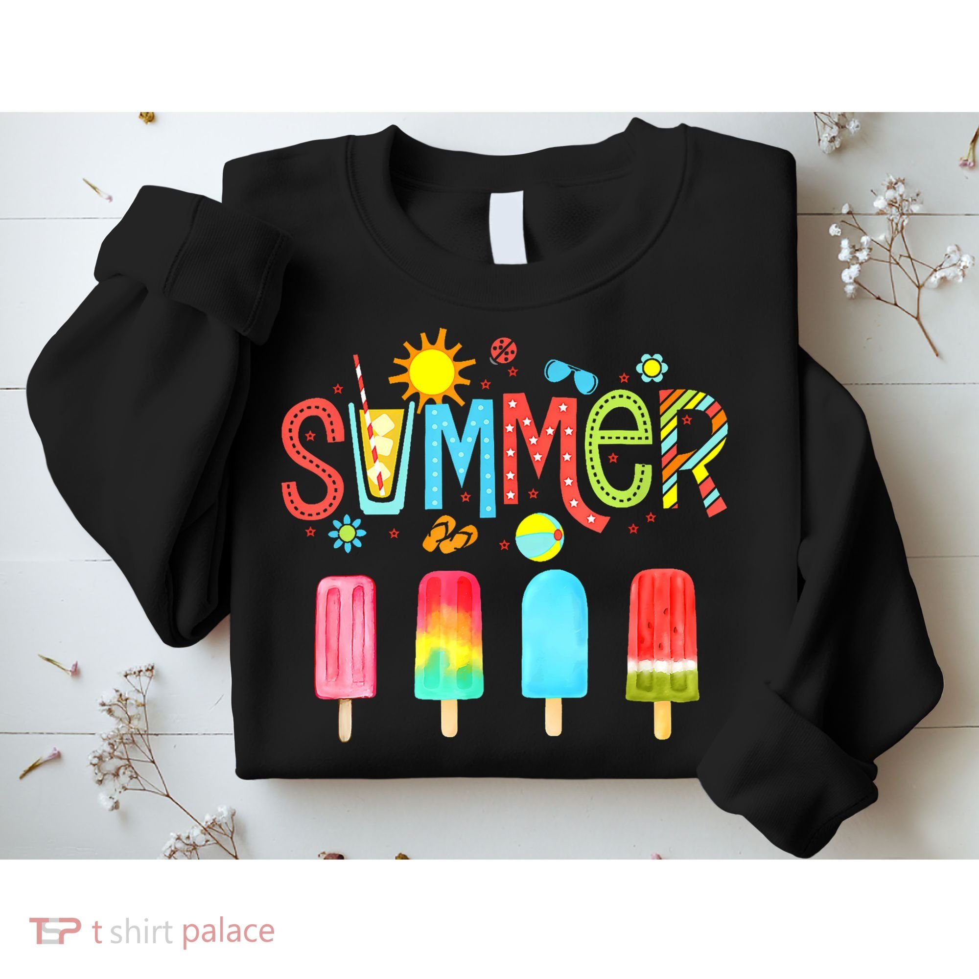 Hello Summer Vacation Ice Cream Popsicle Ice Lolly Gifts (1) Sweatshirt