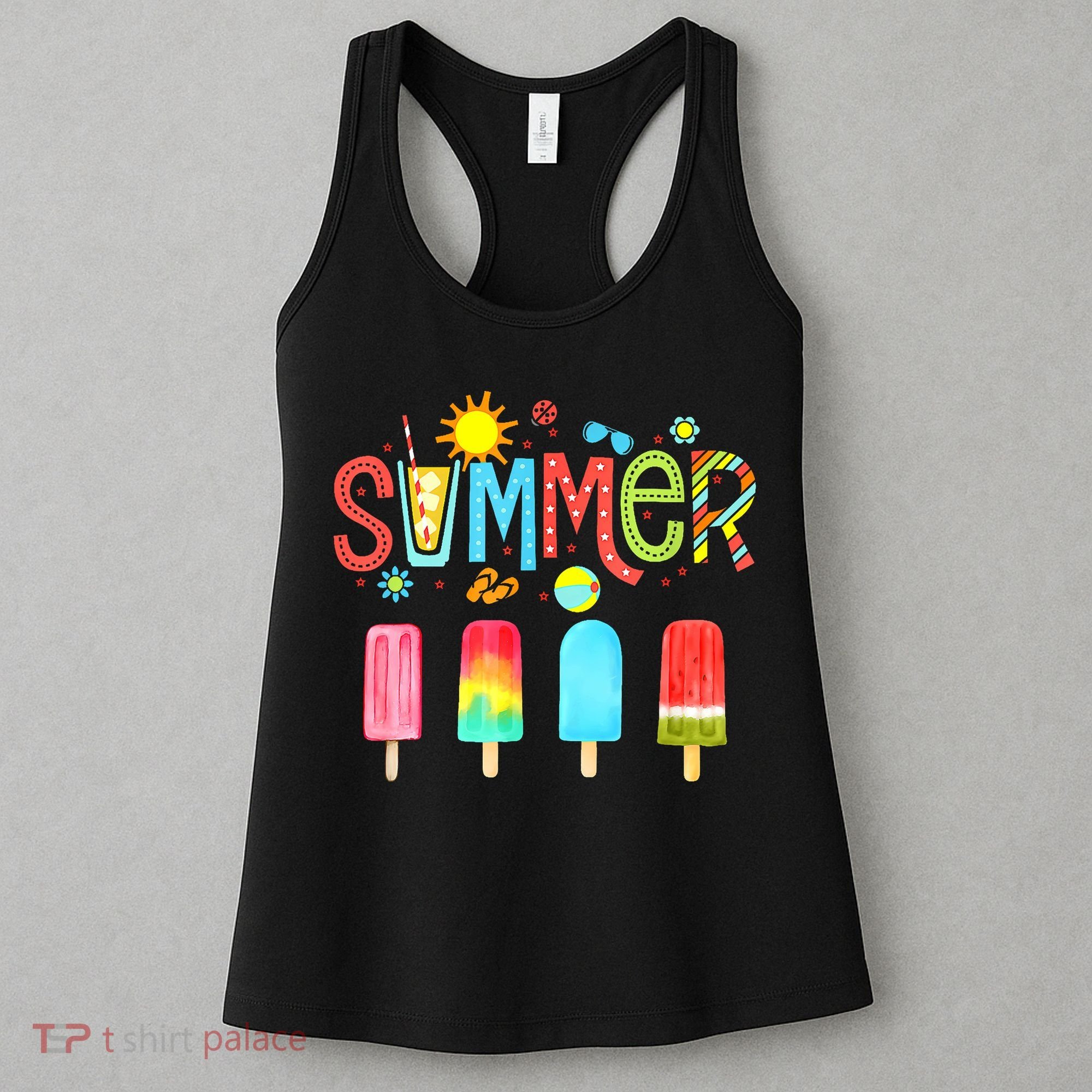 Hello Summer Vacation Ice Cream Popsicle Ice Lolly Gifts (1) Women's Tank Top