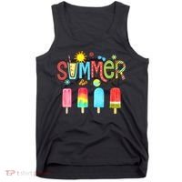 Hello Summer Vacation Ice Cream Popsicle Ice Lolly Gifts (1) Tank Top thumb 0